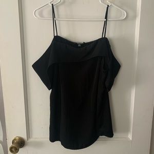 Off-the-shoulder polyester tank